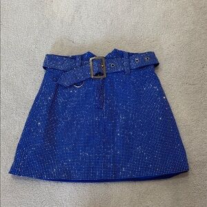 Trendy and Tipsy Blue Rhinestone Embellished Skirt Size Small